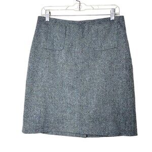 Vintage J. Crew Wool Blend Tweed Pencil Skirt Women’s Size 10 Black/White/Blue
